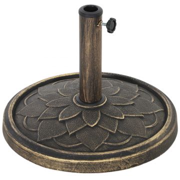 Outsunny Bază Rotundă pentru Umbrelă, Potrivit pentru Stâlpi de 32, 38, 48 mm, Φ46x34 cm, Bronz | Aosom Romania