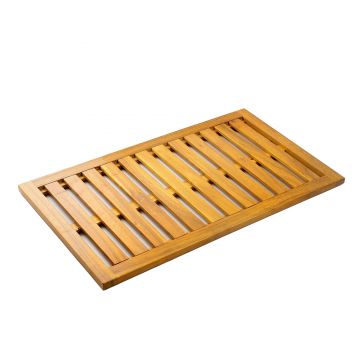 Outsunny Covoraș de Duș din Lemn de Acacia 91x51 cm Covoraș Antiderapant pentru Baie Spa sau Piscină Natural | Aosom Romania