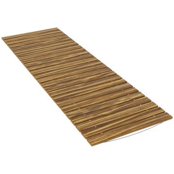 Outsunny Drum de grădină din lemn 120x38 cm Pasarelă dreaptă rulabilă pentru exterior Rezistent la intemperii Carbonizat | Aosom Romania