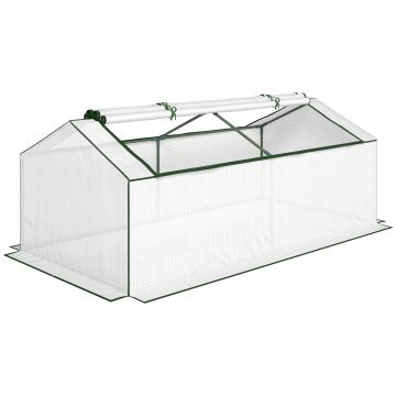 Outsunny Seră cu folie PE cu fereastră, seră din folie rezistentă la iarnă, seră 180 x 90 x 70cm Alb | Aosom Romania