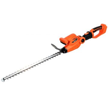 Outsunny Trimmer pentru Gard Viu pe Baterie 18V, Trimmer pentru Grădină cu 2 Baterii de 4Ah, Încărcător, Târnă Telescopică Reglabilă din Aluminiu, Lamă Cu Acțiune Dublă de 51cm pentru Ramuri, Portocaliu | Aosom Romania