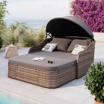 Pat De Grădină Cu Baldachin