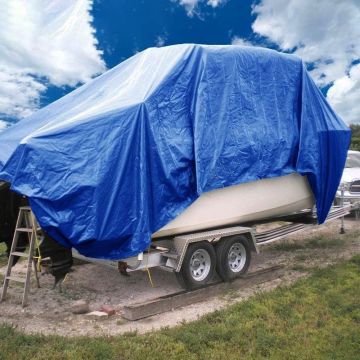 Prelata impermeabila universala, 2x2 m, densitate 80g/mﾲ, inele de prindere metalice, culoare albastra