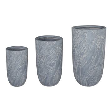 Set 3 buc. ghivece decorative, Anteria, Gri, 44x44x78.5 cm