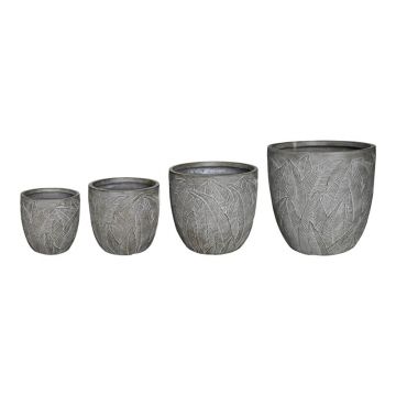 Set 4 buc. ghivece decorative, Oniella, Gri, 44.5x44.5x43.5 cm