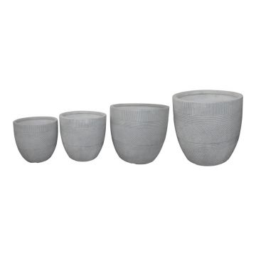 Set 4 buc. ghivece decorative, Verveta, Gri, 44x44x43 cm