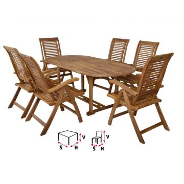 Set Mobilier Gradina Hecht Camberet Set 6, Lemn Acacia, 1+6