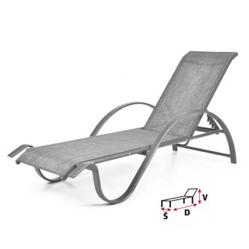 Sezlong Reglabil Gradina Hecht Sofia Lounger, Aluminiu