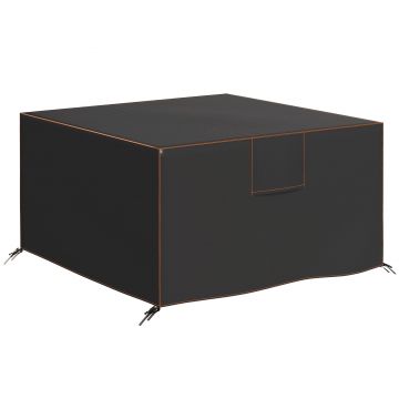 Outsunny Husă de protecție pentru mobilier de grădină rezistentă la iarnă, impermeabilă, anti-UV, material Oxford 420D 125x125x74cm Negru | Aosom Romania