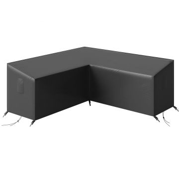 Outsunny Husa pentru mobilier de grădină rezistentă la iarnă, impermeabilă, în formă de V, anti-UV, 420D Oxford Gewebe 216x216x78 cm Negru | Aosom Romania