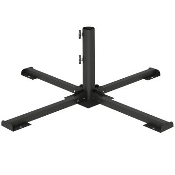 Outsunny Suport pentru umbrelă pliabil, diametru tijă 38 și 48 mm, suport în cruce pentru umbrele, gri închis | Aosom Romania