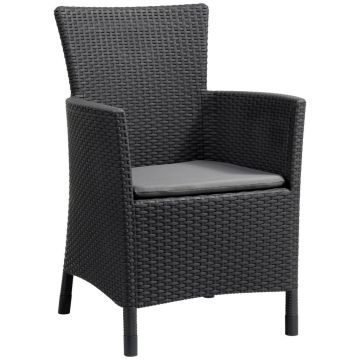 Scaun De Grădină in plastic, textil grafit