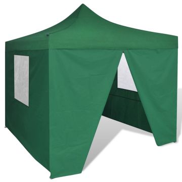 41468 vidaXL Green Foldable Tent 3 x 3 m with 4 Walls
