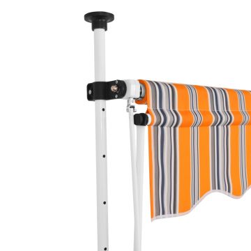 vidaXL Copertină retractabilă manual, galben & albastru, 100 cm, dungi vidaXL Copertină retractabilă manual, galben & albastru, 100 cm, dungi