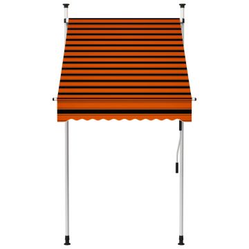 vidaXL Copertină retractabilă manual, portocaliu și maro, 100 cm