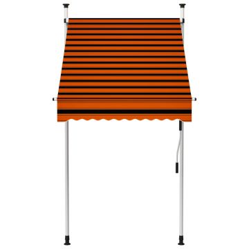 vidaXL Copertină retractabilă manual, portocaliu și maro, 100 cm