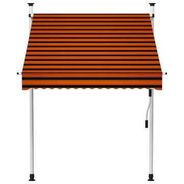 vidaXL Copertină retractabilă manual, portocaliu și maro, 150 cm