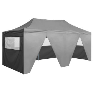 vidaXL Cort de petrecere pliabil cu 4 pereți, antracit, 3 x 6 m, oțel