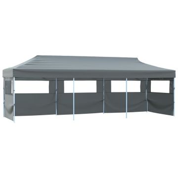vidaXL Cort petrecere pliabil cu 5 pereți laterali, antracit, 3 x 9 m