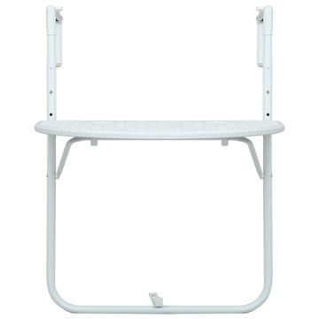 vidaXL Masă balcon suspendată alb 60x64x83,5 cm plastic aspect ratan