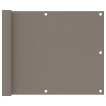 vidaXL Paravan de balcon, gri taupe, 75x600 cm, țesătură oxford