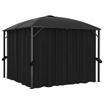 vidaXL Pavilion cu perdele, antracit, 300 x 300 x 265 cm