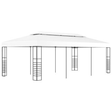 vidaXL Pavilion marchiză, alb, 6 x 3 m