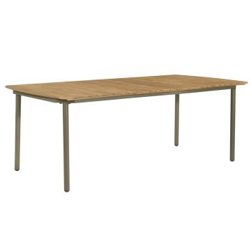 vidaXL Set mobilier de exterior, 9 piese, lemn masiv acacia și oțel