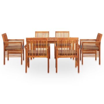 vidaXL Set mobilier de exterior cu perne 7 piese, lemn masiv de acacia