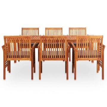 vidaXL Set mobilier de exterior cu perne 7 piese, lemn masiv de acacia