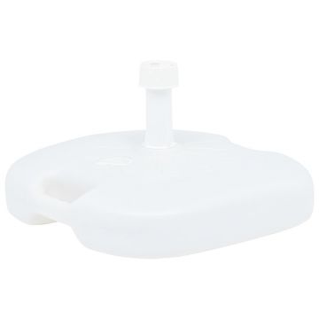 vidaXL Suport umbrelă, alb, 16 L, plastic, umplere cu nisip/apă