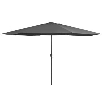vidaXL Umbrelă de soare de grădină, stâlp metalic, antracit, 390 cm