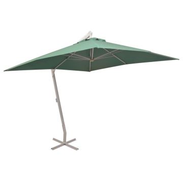 vidaXL Umbrelă suspendată, stâlp de aluminiu, 300x300 cm, verde