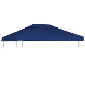 vidaXL Acoperiș de pavilion, 2 niveluri, albastru, 4x3 m, 310 g/m²