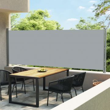 vidaXL Copertină laterală retractabilă de terasă, gri, 600 x 160 cm