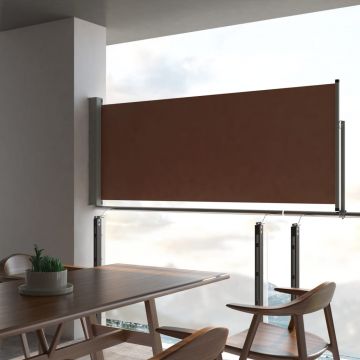 vidaXL Copertină laterală retractabilă de terasă, maro, 100 x 300 cm