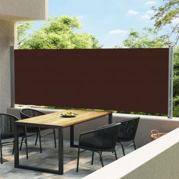 vidaXL Copertină laterală retractabilă de terasă, maro, 600 x 160 cm