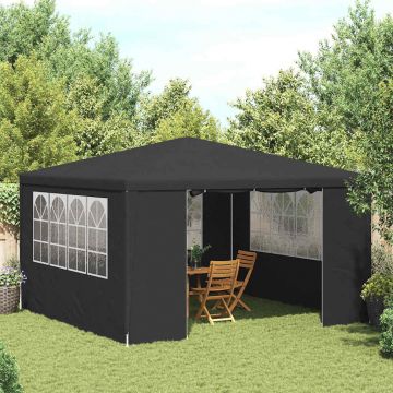 vidaXL Cort petrecere profesional pereți laterali antracit 4x4m 90g/m²