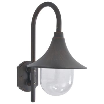 vidaXL Lampă de perete de grădină E27, bronz, 42 cm, aluminiu