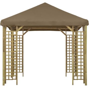 vidaXL Pavilion, gri taupe, 3 x 3 m (310032+46619)