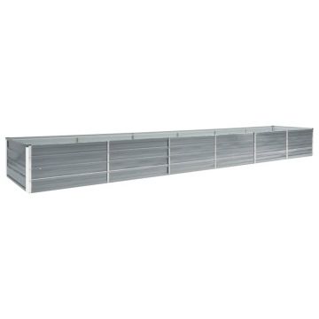 vidaXL Strat înălțat grădină, gri, 480x80x45 cm, oțel galvanizat
