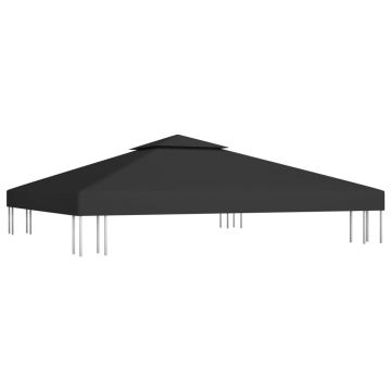 vidaXL Acoperiș de pavilion, 2 niveluri, negru, 3x3 m, 310 g/m²