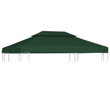 vidaXL Copertină de rezervă acoperiș pavilion, verde, 3x4 m, 310 g/m²