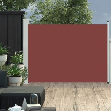 vidaXL Copertină laterală retractabilă de terasă, maro, 100 x 500 cm