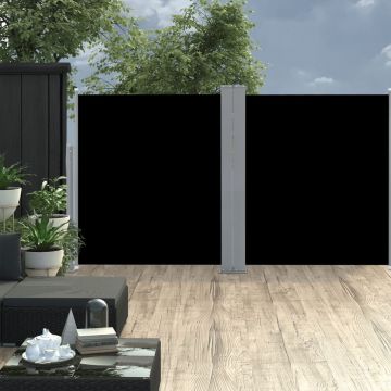 vidaXL Copertină laterală retractabilă, negru, 140 x 600 cm