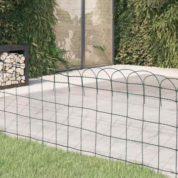 vidaXL Gard delimitare grădină fier vopsit electrostatic 10 x 0,65 m