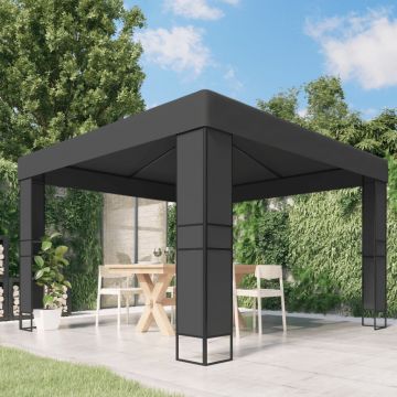 vidaXL Pavilion cu acoperiș dublu, antracit, 3 x 3 m