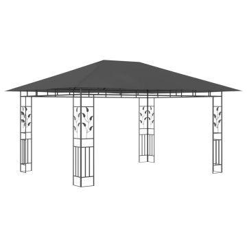 vidaXL Pavilion cu plasă anti-țânțari, antracit, 4 x 3 x 2,73 m