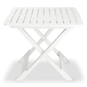 vidaXL Set mobilier bistro pliabil, 3 piese, alb, plastic