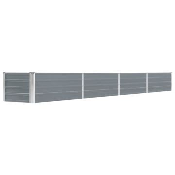 vidaXL Strat înălțat de grădină, gri, 320x40x45 cm, oțel galvanizat